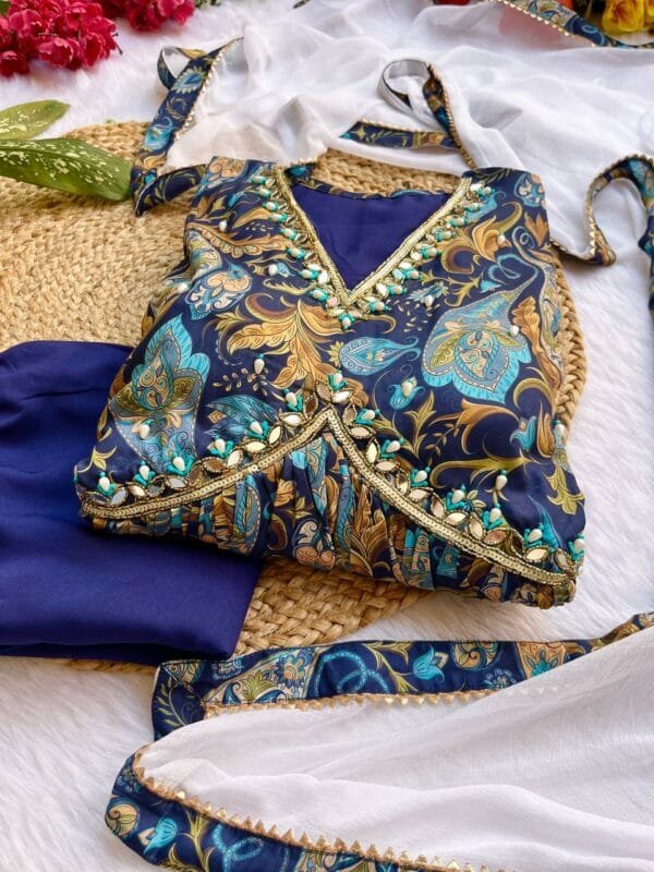 Aliya Cut Dresses with Vibrant Floral Prints | Blue - Image 7