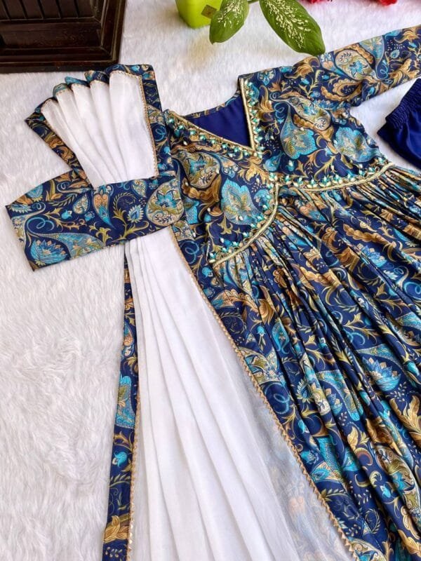 Aliya Cut Dresses with Vibrant Floral Prints | Blue - Image 2