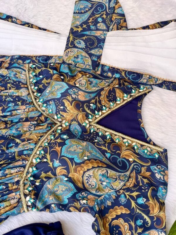 Aliya Cut Dresses with Vibrant Floral Prints | Blue - Image 6