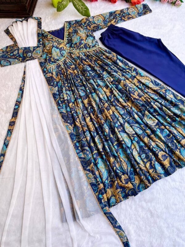 Aliya Cut Dresses with Vibrant Floral Prints | Blue - Image 5