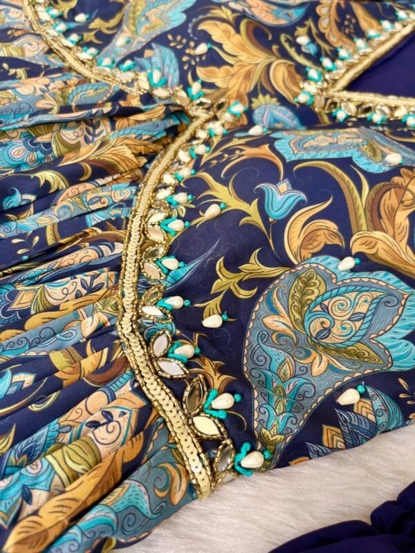 Aliya Cut Dresses with Vibrant Floral Prints | Blue - Image 8