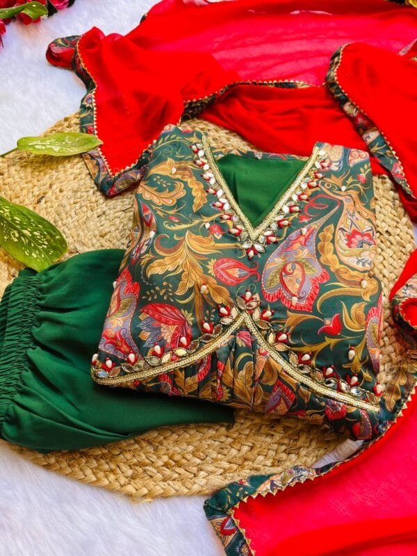 Aliya Cut Dresses with Vibrant Floral Prints | Green - Image 6