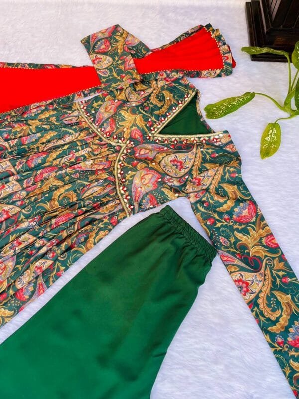 Aliya Cut Dresses with Vibrant Floral Prints | Green - Image 3