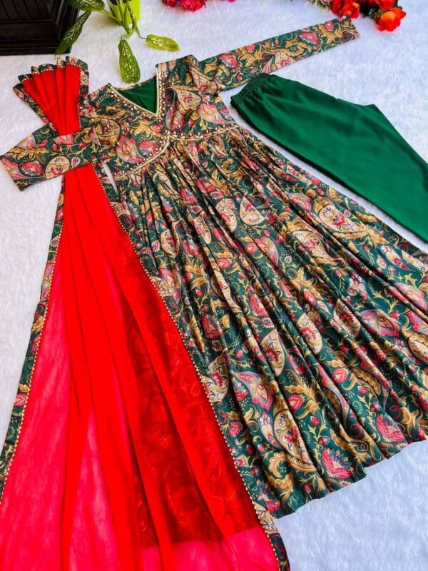 Aliya Cut Dresses with Vibrant Floral Prints | Green - Image 4
