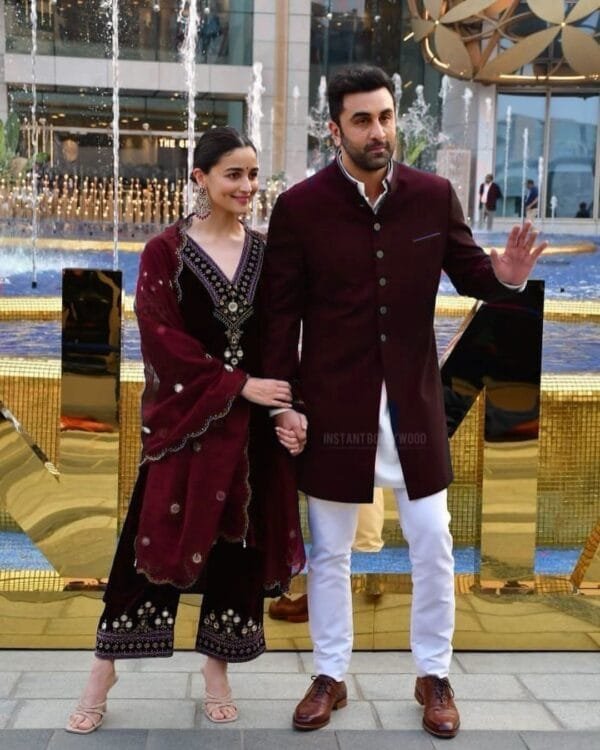 Velvet Kurta Set with Sequin Embroidery and Real Mirror Magic | Pink - Image 6