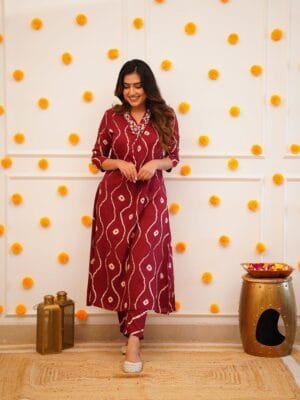 Explore Elegance in Our Rayon Kurta Pant Sets | Red
