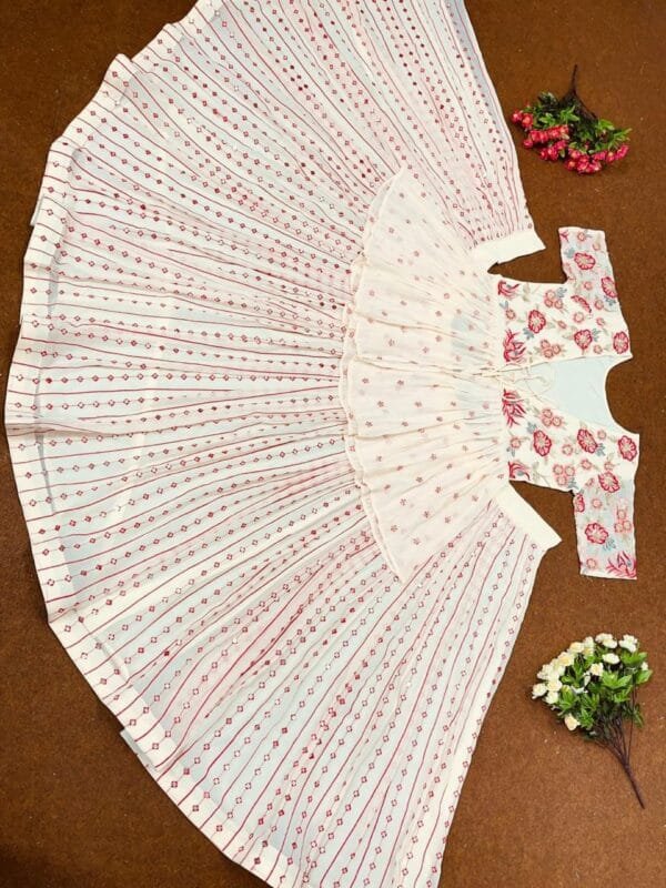 New Designer Kinjal Dave Embroidery Work 9mm Sequins Lehenga with Dupatta | White - Image 5