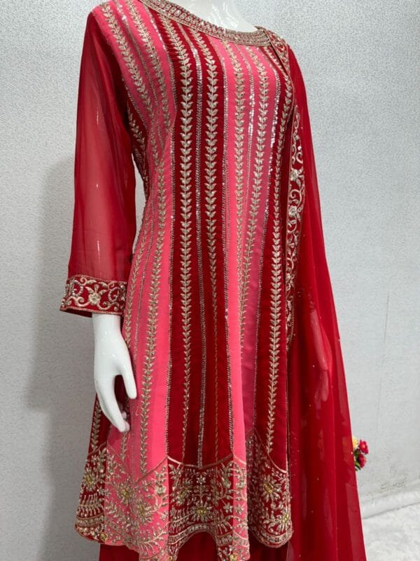 New Designer Embroidery Sequences Work Top with Palazzo – Elegant Ethnic Wear - Image 5