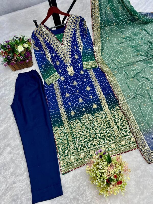 Upcoming New Traditional Collection – 3-Piece Fancy Kurti with Bottom and Beautiful Dupatta - Image 4