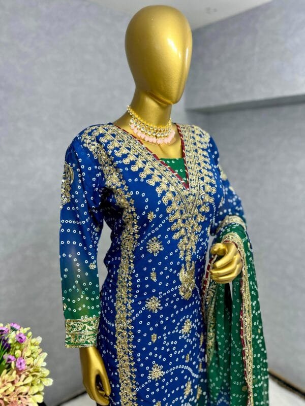 Upcoming New Traditional Collection – 3-Piece Fancy Kurti with Bottom and Beautiful Dupatta - Image 3