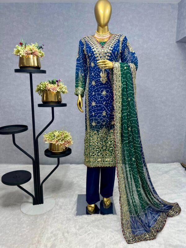 Upcoming New Traditional Collection – 3-Piece Fancy Kurti with Bottom and Beautiful Dupatta - Image 2