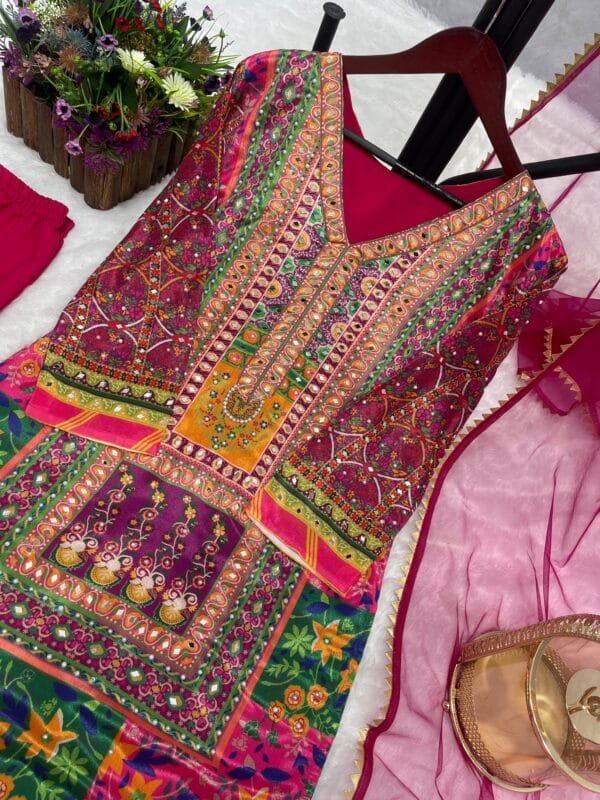 Elegant 3-Piece Fancy Kurti with Pant and Beautiful Dupatta Set - Image 5