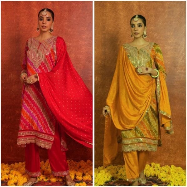 Elegant Pure Chinnon Top-Pant Dupatta Set – Embroidered and Ready to Wear