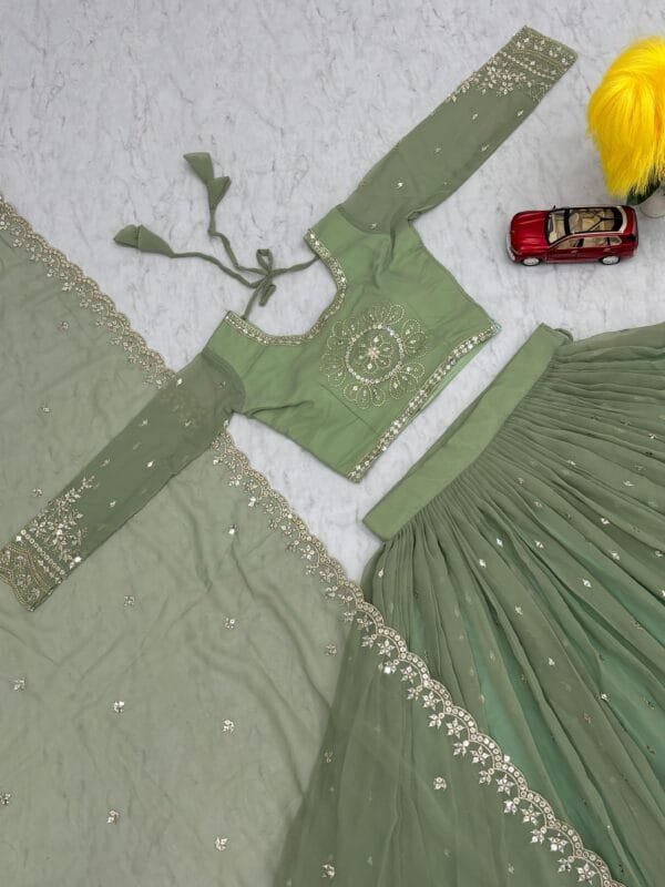 Embroidered Heavy Fox Georgette Lehenga Choli with Sequence Work – Fully Stitched - Image 10