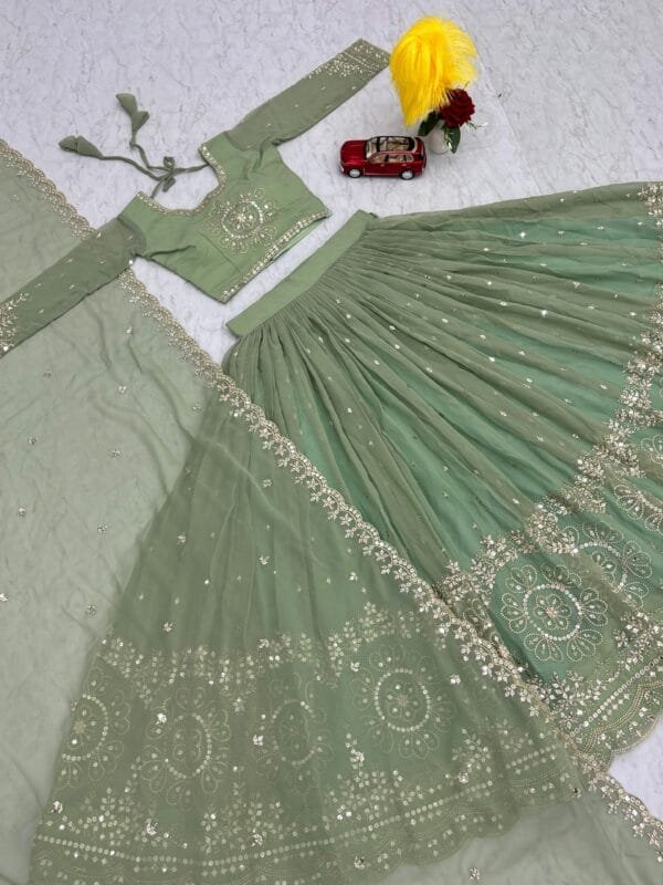 Embroidered Heavy Fox Georgette Lehenga Choli with Sequence Work – Fully Stitched - Image 11