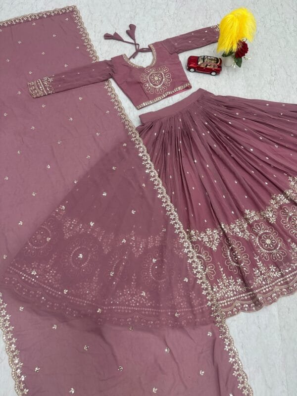 Embroidered Heavy Fox Georgette Lehenga Choli with Sequence Work – Fully Stitched - Image 6