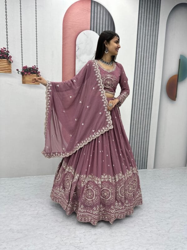 Embroidered Heavy Fox Georgette Lehenga Choli with Sequence Work – Fully Stitched - Image 2