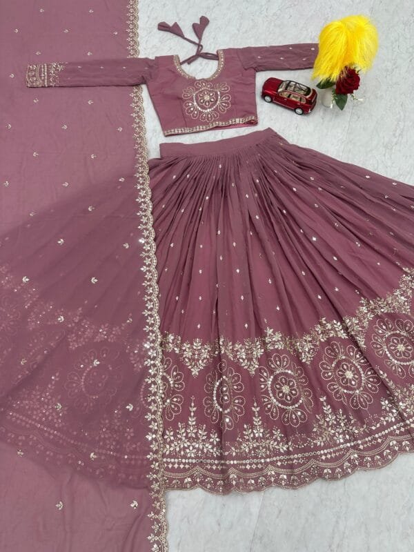 Embroidered Heavy Fox Georgette Lehenga Choli with Sequence Work – Fully Stitched - Image 4