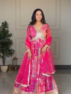 Elegant Aliya-Cut Gown-Pant-Dupatta Set in 3 Colors
