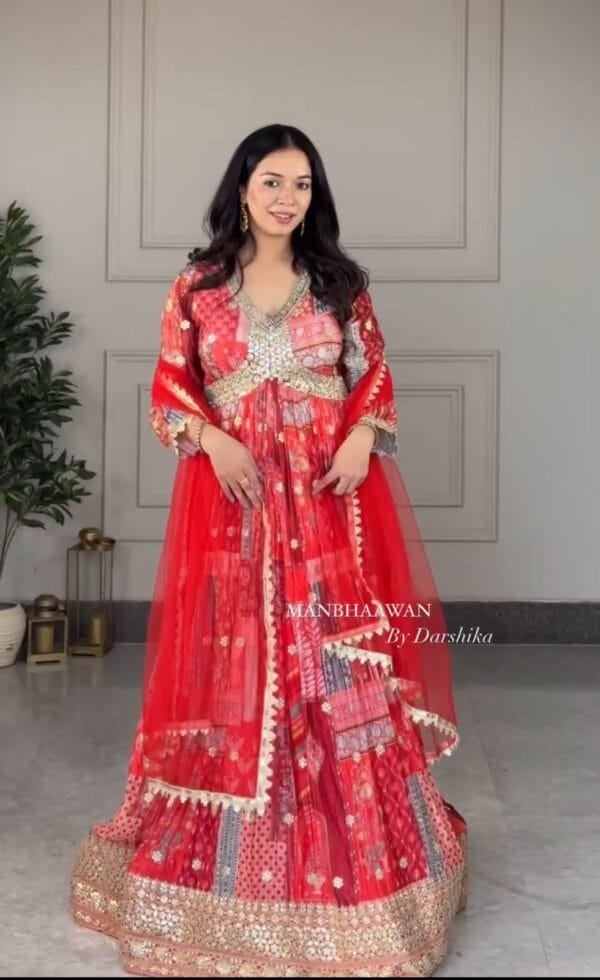 Elegant Aliya-Cut Gown-Pant-Dupatta Set in 3 Colors - Image 3