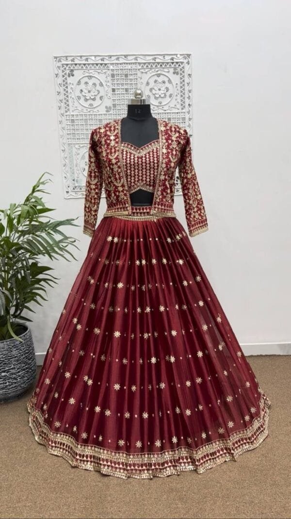 Presenting the Latest Fancy Designer Lehenga Choli with Koti in 3 Colors - Image 2