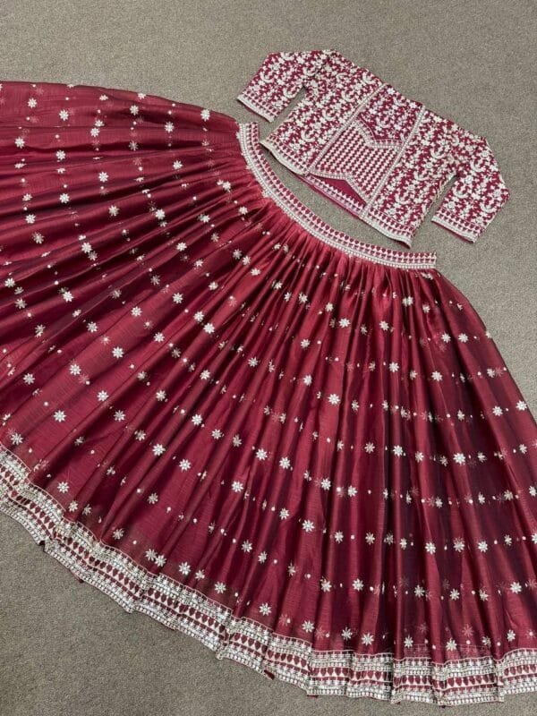 Presenting the Latest Fancy Designer Lehenga Choli with Koti in 3 Colors - Image 4