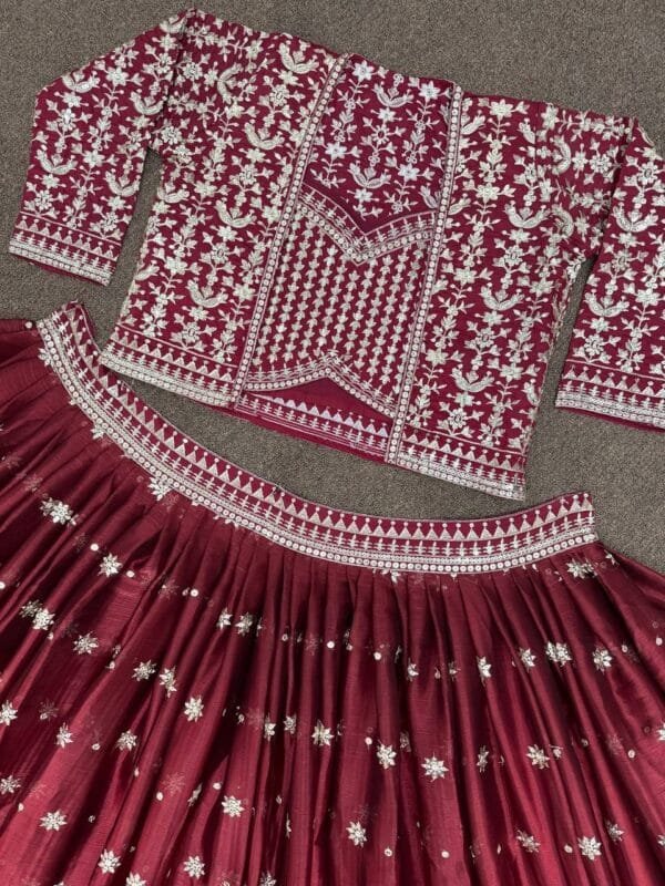 Presenting the Latest Fancy Designer Lehenga Choli with Koti in 3 Colors - Image 3