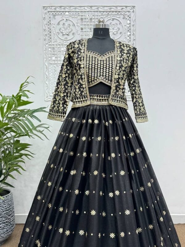Presenting the Latest Fancy Designer Lehenga Choli with Koti in 3 Colors - Image 7