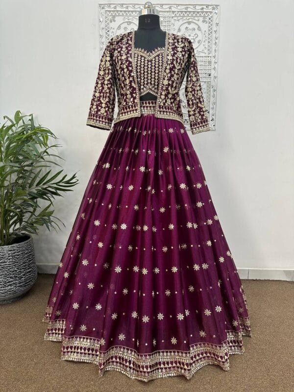 Presenting the Latest Fancy Designer Lehenga Choli with Koti in 3 Colors - Image 12