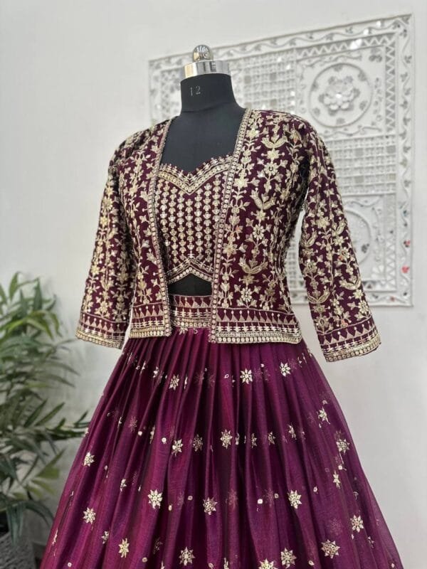 Presenting the Latest Fancy Designer Lehenga Choli with Koti in 3 Colors - Image 14