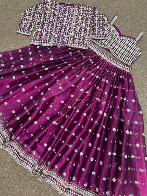 Presenting the Latest Fancy Designer Lehenga Choli with Koti in 3 Colors - Image 15