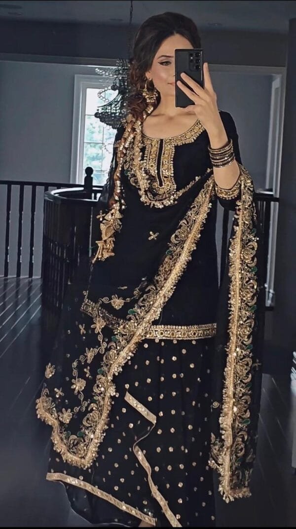 Designer Party Wear Look Top ,Dhoti Skirt and Dupatta in 2 Colors - Image 6