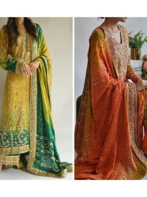 Designer Collection – Ready-to-Wear Top, Palazzo, and Fancy Dupatta in 2 Colors