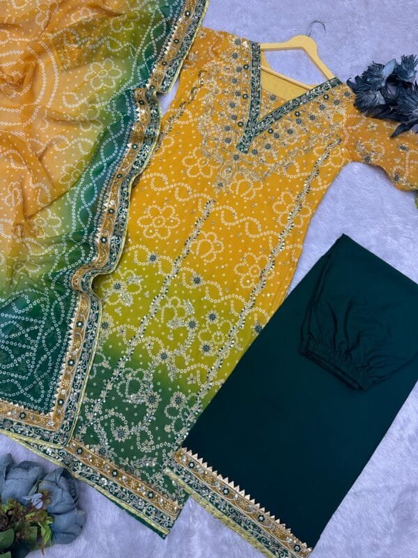Designer Collection – Ready-to-Wear Top, Palazzo, and Fancy Dupatta in 2 Colors - Image 4