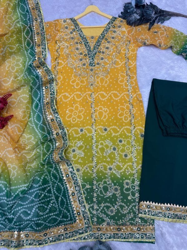 Designer Collection – Ready-to-Wear Top, Palazzo, and Fancy Dupatta in 2 Colors - Image 3