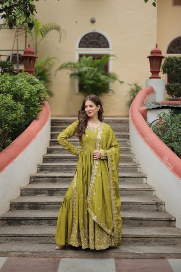 Premium Designer Readymade Top-Sharara-Dupatta Set for 2025 in 3 Colors - Image 2