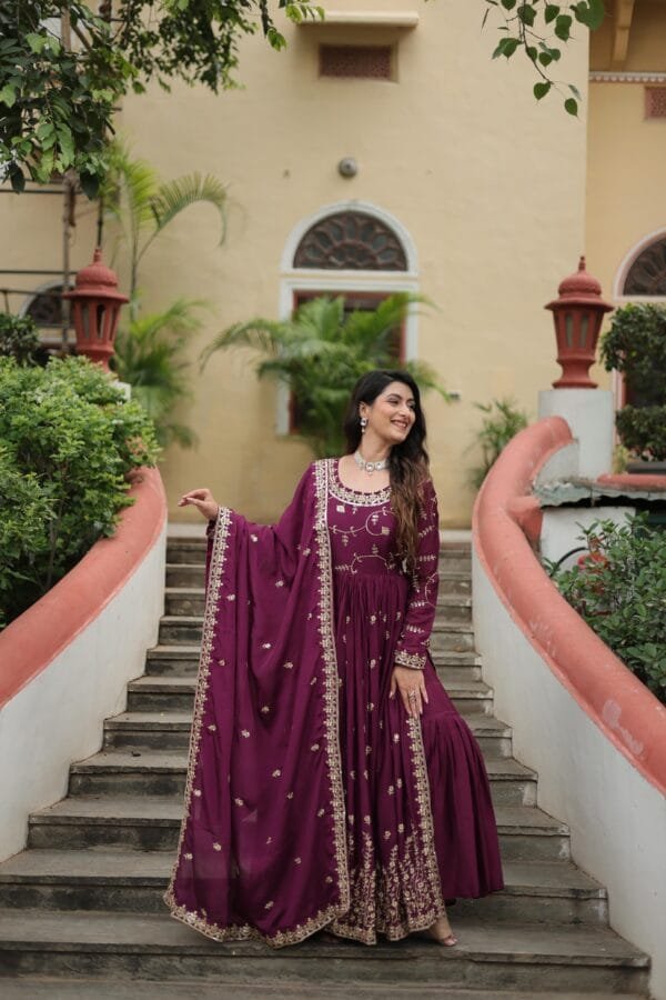 Premium Designer Readymade Top-Sharara-Dupatta Set for 2025 in 3 Colors - Image 6