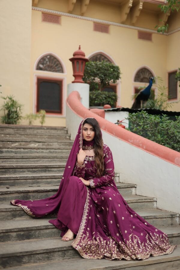 Premium Designer Readymade Top-Sharara-Dupatta Set for 2025 in 3 Colors - Image 8