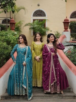 Premium Designer Readymade Top-Sharara-Dupatta Set for 2025 in 3 Colors