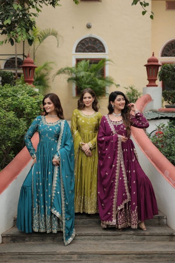 Premium Designer Readymade Top-Sharara-Dupatta Set for 2025 in 3 Colors