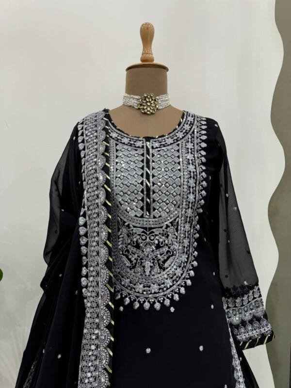 Elevate Your Wardrobe with the Stunning Faux Georgette 5000 Series Designer Lehenga Set - Image 6
