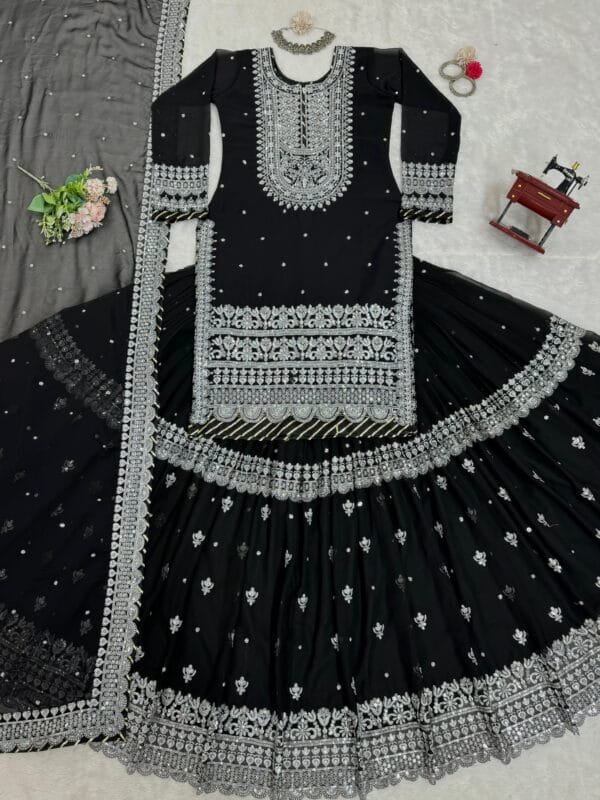 Elevate Your Wardrobe with the Stunning Faux Georgette 5000 Series Designer Lehenga Set - Image 7