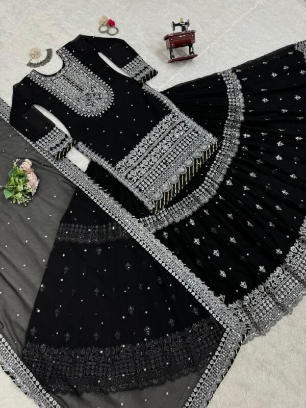 Elevate Your Wardrobe with the Stunning Faux Georgette 5000 Series Designer Lehenga Set - Image 8