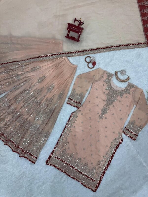 Elevate Your Ethnic Wardrobe with This Exquisite Sharara Set in Baby Pink - Image 7