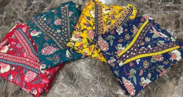 Floral Print Kurti, Pant, and Dupatta Set in 4 Colors - Image 18