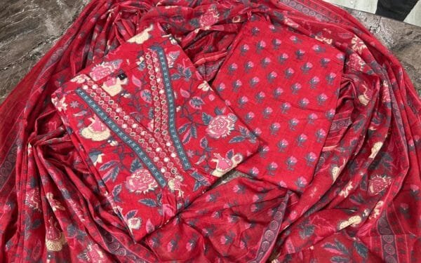 Floral Print Kurti, Pant, and Dupatta Set in 4 Colors - Image 15