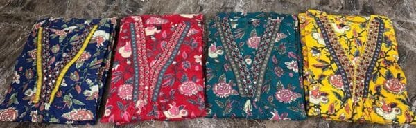 Floral Print Kurti, Pant, and Dupatta Set in 4 Colors - Image 17