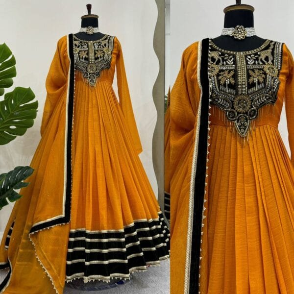 Exude Elegance with This Stunning Gold Crush Velvet Set