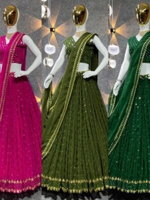Exquisite Party Wear Embroidered Silk Lehenga Choli – Elegance Redefined
