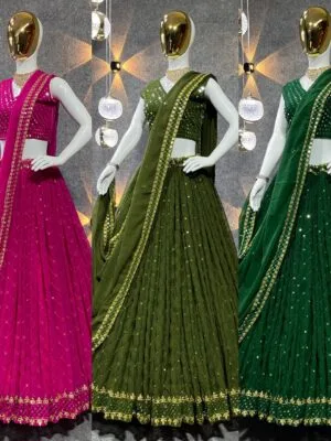 Exquisite Party Wear Embroidered Silk Lehenga Choli – Elegance Redefined